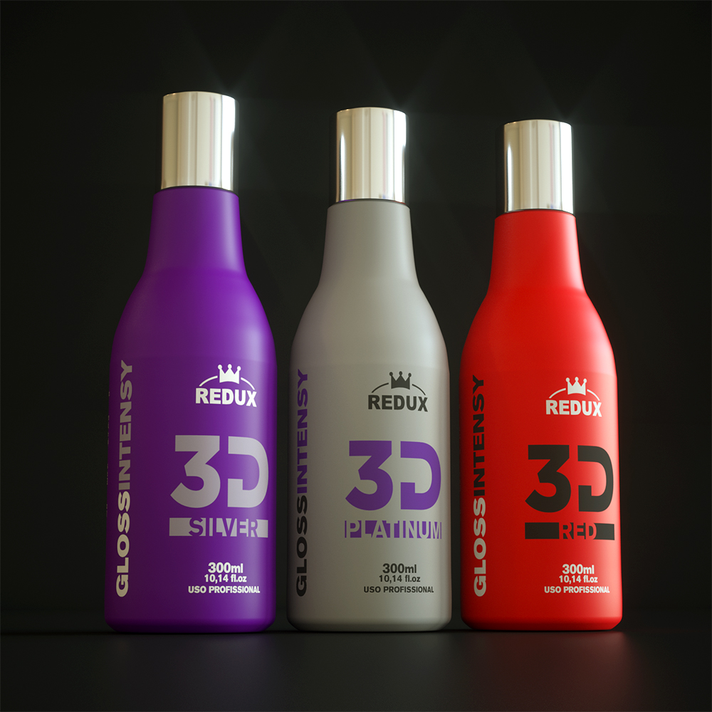 Redux Professional - modelagem 3D de linha de produtos criada por Rafael Pereira - catálogo de embalagens